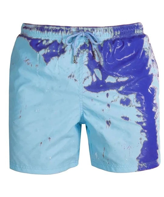 Water Changing Beach Pants Men's Quick Dry Large Size Swimming Pants Warm Color Changing Shorts Men's Swimming Pants eprolo