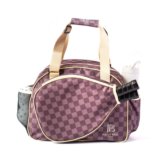 Checkered Chic Brown Premium Women's Pickleball Bag