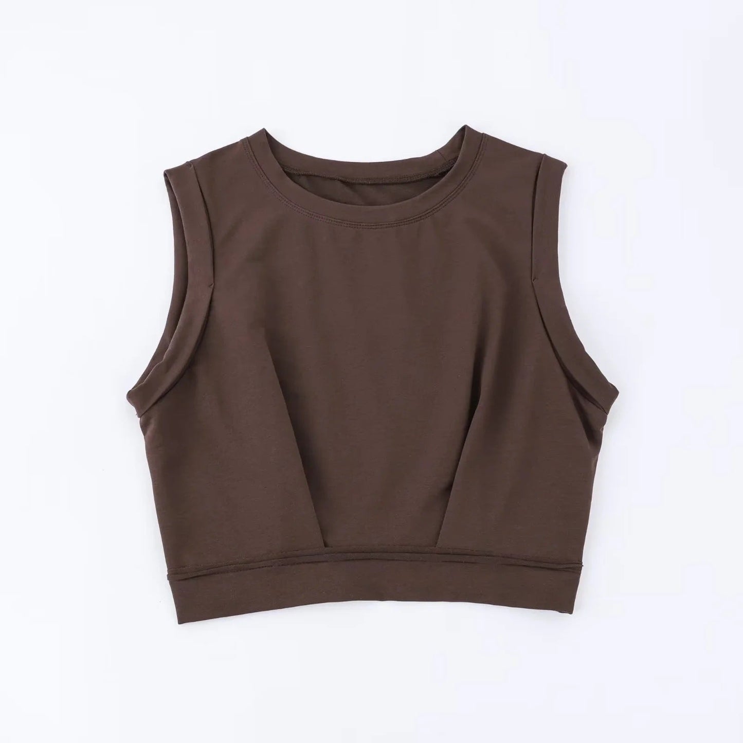 Short crop top with exposed navel and sleeveless loose fitting vest women's high waisted sports fitness yoga base shirt eprolo