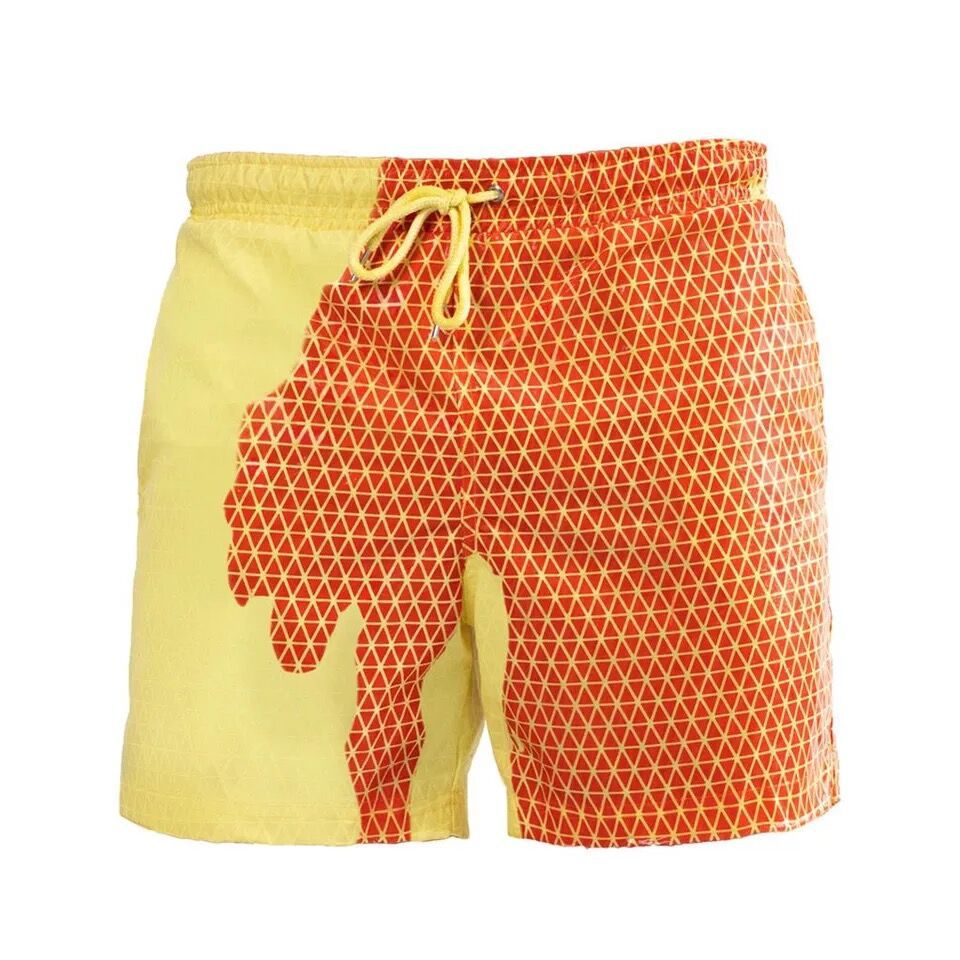 Water Changing Beach Pants Men's Quick Dry Large Size Swimming Pants Warm Color Changing Shorts Men's Swimming Pants eprolo