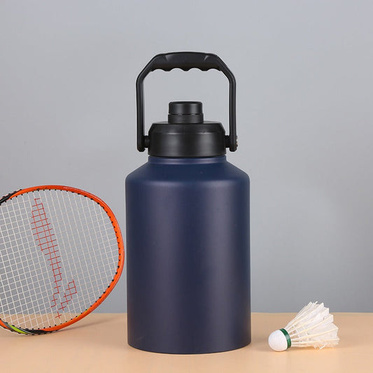 Double Wall Half Gallon Insulated Water Bottle Jug 64oz 128oz Stainless Steel Sports Water Flask with Handle eprolo