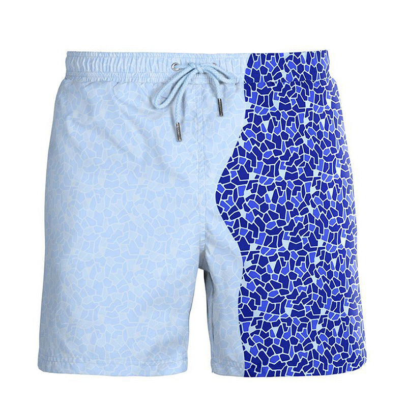 Water Changing Beach Pants Men's Quick Dry Large Size Swimming Pants Warm Color Changing Shorts Men's Swimming Pants eprolo