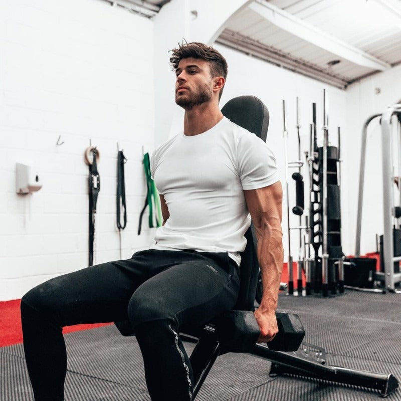 Fitness Brother Mens Running Sports Slim Fit Short Sleeve Quick Drying Clothes Milk Silk Quick Drying Training T shirt eprolo