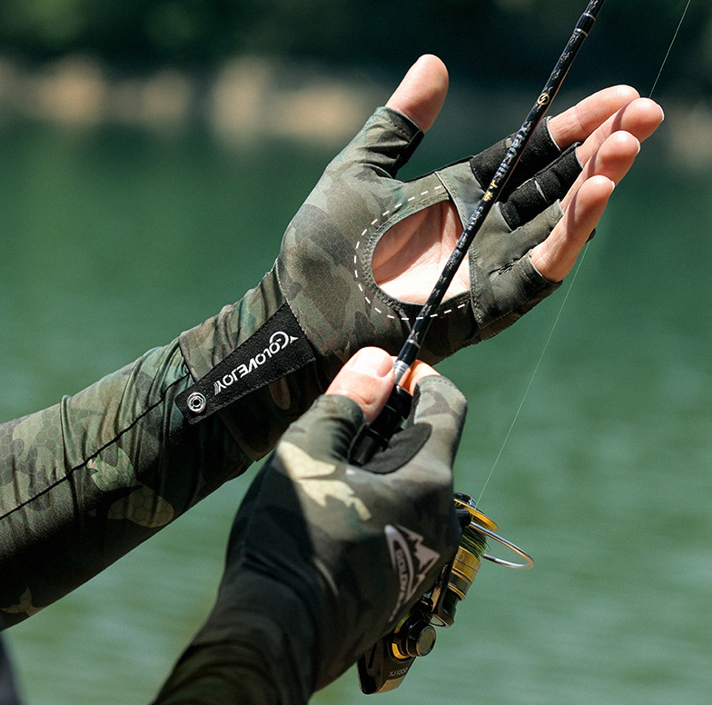 Summer outdoor sports sunscreen fishing gloves riding non slip half finger gloves eprolo