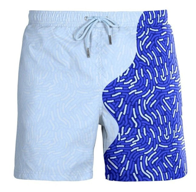 Water Changing Beach Pants Men's Quick Dry Large Size Swimming Pants Warm Color Changing Shorts Men's Swimming Pants eprolo