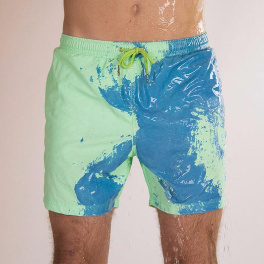 Water Changing Beach Pants Men's Quick Dry Large Size Swimming Pants Warm Color Changing Shorts Men's Swimming Pants eprolo