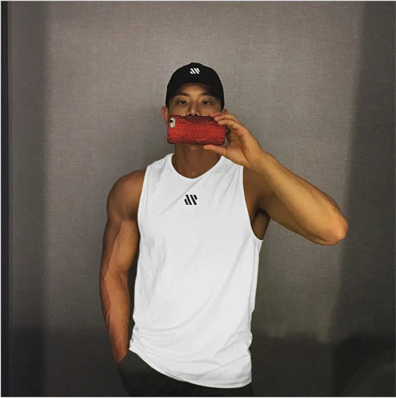 GITF Men's Bodybuilding Vest Gym Workout Mesh Fitness Sleeveless shirt Running wear Stringer Single shirt Summer Accident vest 7 Sister Stars LLC