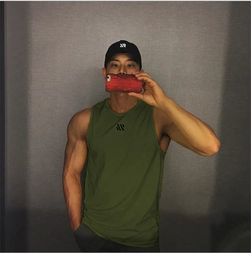 GITF Men's Bodybuilding Vest Gym Workout Mesh Fitness Sleeveless shirt Running wear Stringer Single shirt Summer Accident vest 7 Sister Stars LLC