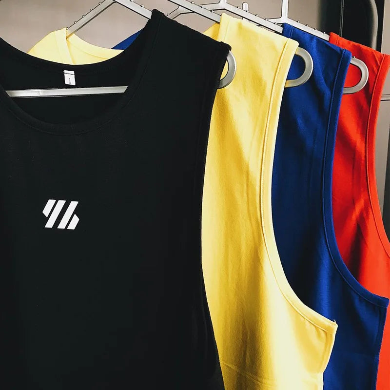 GITF Men's Bodybuilding Vest Gym Workout Mesh Fitness Sleeveless shirt Running wear Stringer Single shirt Summer Accident vest