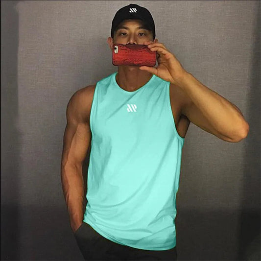 GITF Men's Bodybuilding Vest Gym Workout Mesh Fitness Sleeveless shirt Running wear Stringer Single shirt Summer Accident vest 7 Sister Stars LLC