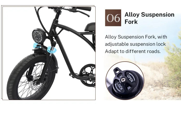 750w Fat Tyre Electric Bike Long Range Electric Bicycle Removable Battery Electric Mountain Bike E-bike 7 Sister Stars LLC