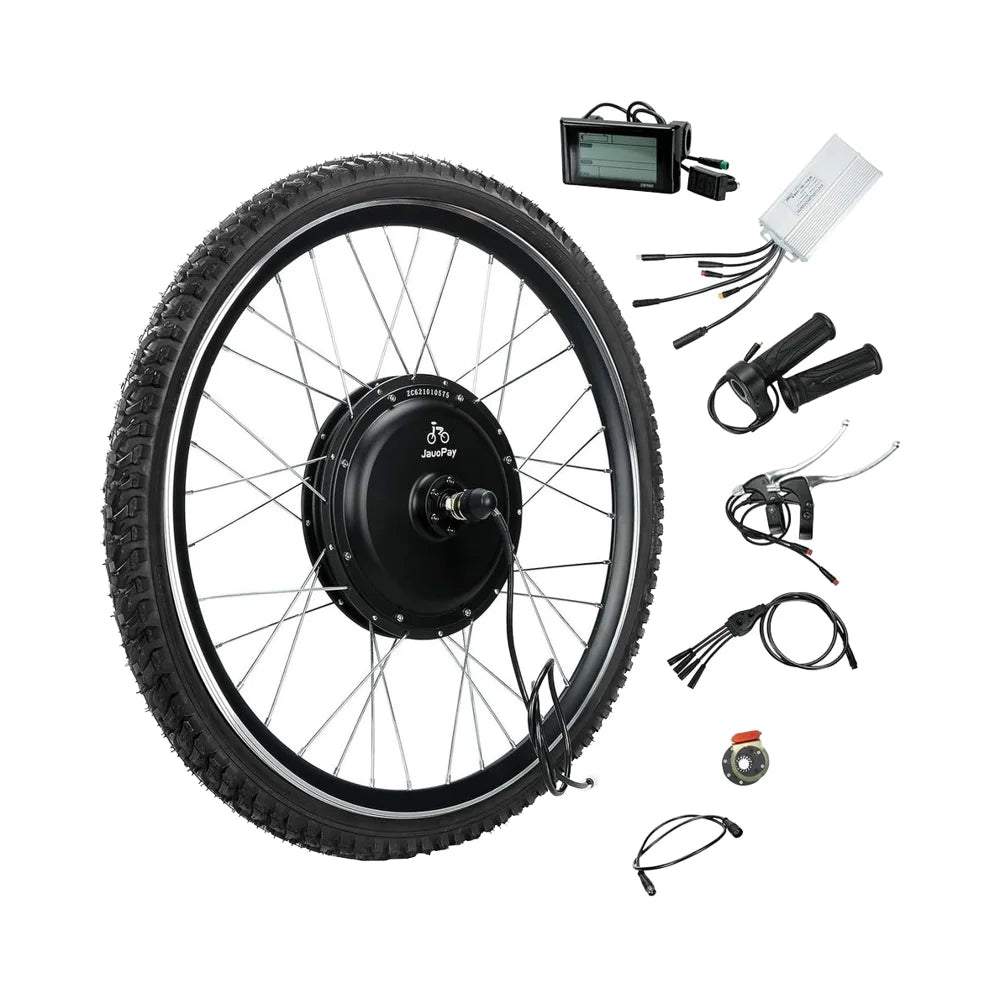 JAUOPAY 48V/36V Electric Bicycle Kit 1200W/1000W/750W Dual Mode Controller Waterproof Brushless Gearless Front Hub Motor Wheel 7 Sister Stars LLC