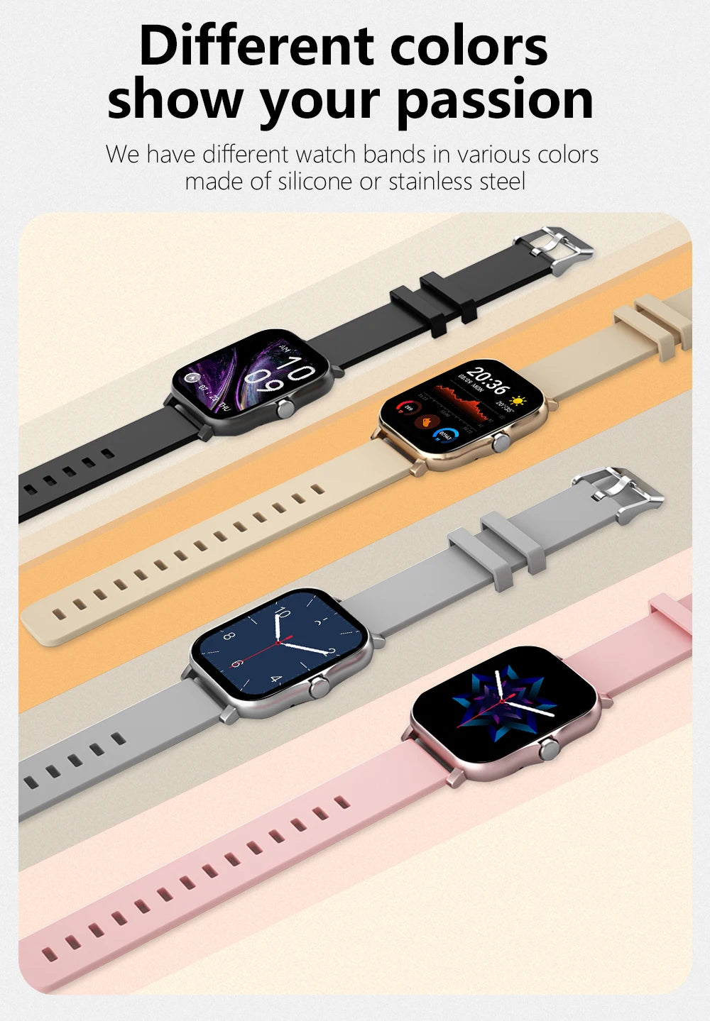 1.83'' Sports Smart Watch Fitness Clock Health Monitor Waterproof Smartwatch Wireless Call Watches for Men Women IOS Xiaomi 2025