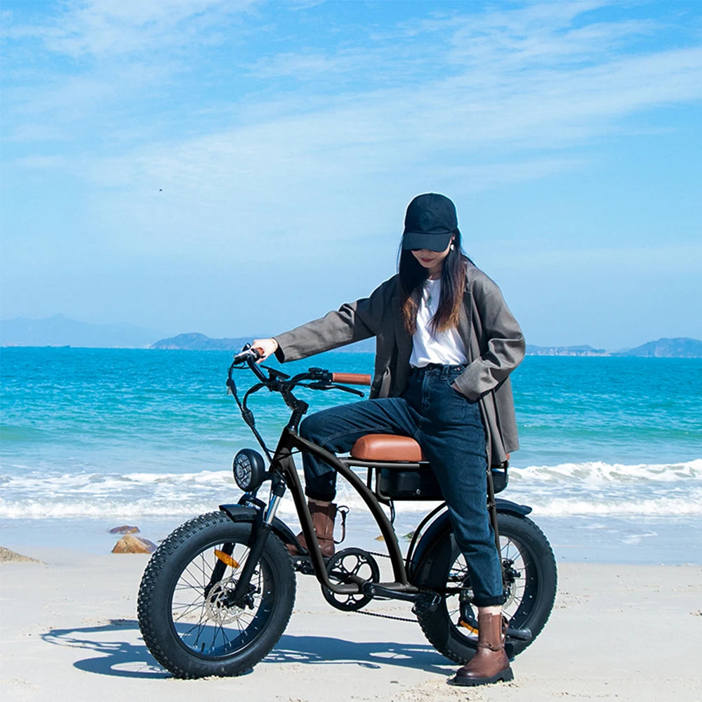 750w Fat Tyre Electric Bike Long Range Electric Bicycle Removable Battery Electric Mountain Bike E-bike 7 Sister Stars LLC