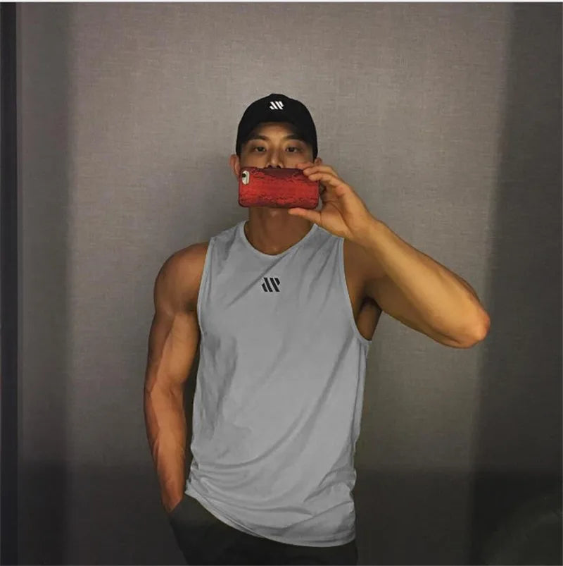 GITF Men's Bodybuilding Vest Gym Workout Mesh Fitness Sleeveless shirt Running wear Stringer Single shirt Summer Accident vest 7 Sister Stars LLC