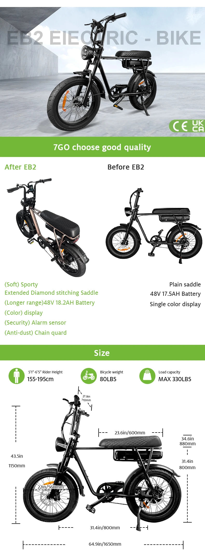 7Go EB4 EB2 Wholesale Price Electric Bike Factory Sale Long Range Electric Bicycle Adult Shimano 7 Speed E-bike 7 Sister Stars LLC