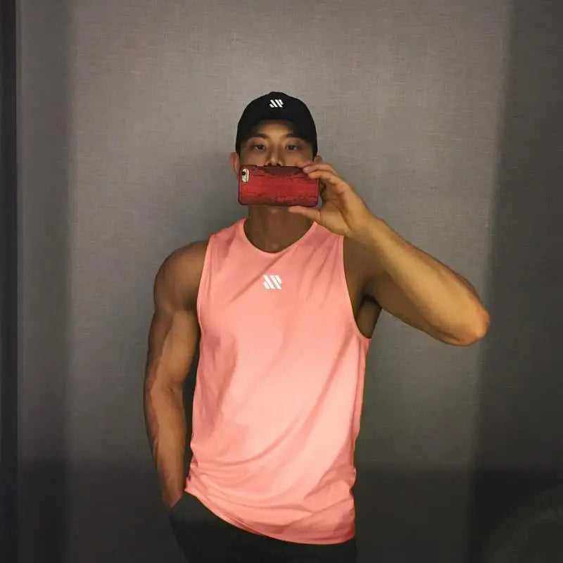 GITF Men's Bodybuilding Vest Gym Workout Mesh Fitness Sleeveless shirt Running wear Stringer Single shirt Summer Accident vest 7 Sister Stars LLC