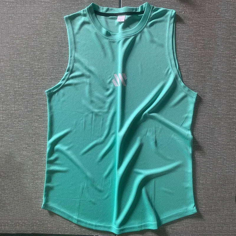 GITF Men's Bodybuilding Vest Gym Workout Mesh Fitness Sleeveless shirt Running wear Stringer Single shirt Summer Accident vest 7 Sister Stars LLC