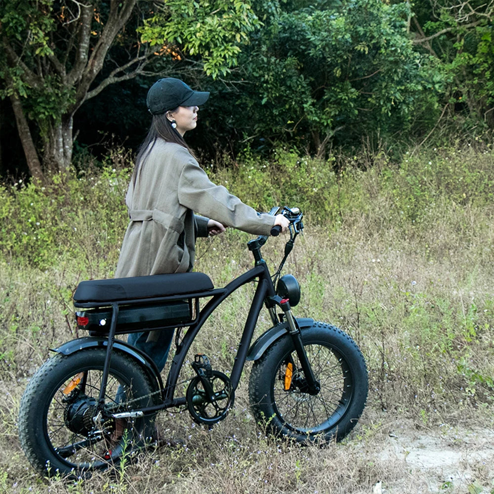 750w Fat Tyre Electric Bike Long Range Electric Bicycle Removable Battery Electric Mountain Bike E-bike 7 Sister Stars LLC