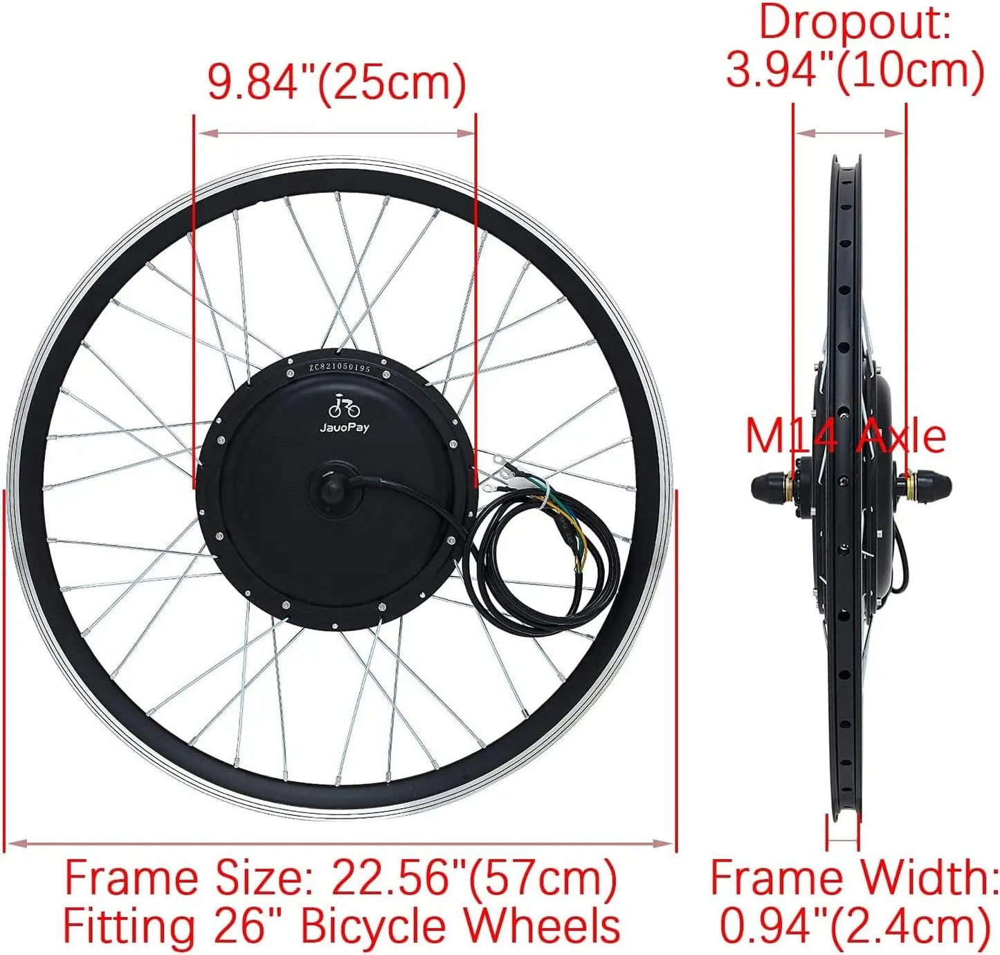 JAUOPAY 48V/36V Electric Bicycle Kit 1200W/1000W/750W Dual Mode Controller Waterproof Brushless Gearless Front Hub Motor Wheel 7 Sister Stars LLC