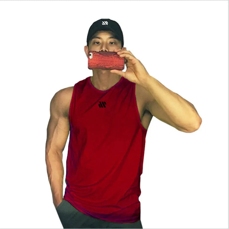 GITF Men's Bodybuilding Vest Gym Workout Mesh Fitness Sleeveless shirt Running wear Stringer Single shirt Summer Accident vest 7 Sister Stars LLC