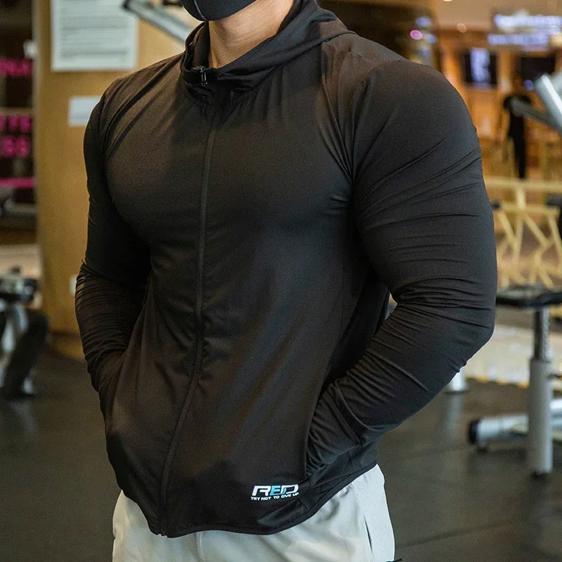 2023 High Quality Men's Jacket Sports Zip Up Long Sleeve T-shirts Quick Dry Gym Fitness Elasticity Coats Running Man Sweatshirts 7 Sister Stars LLC