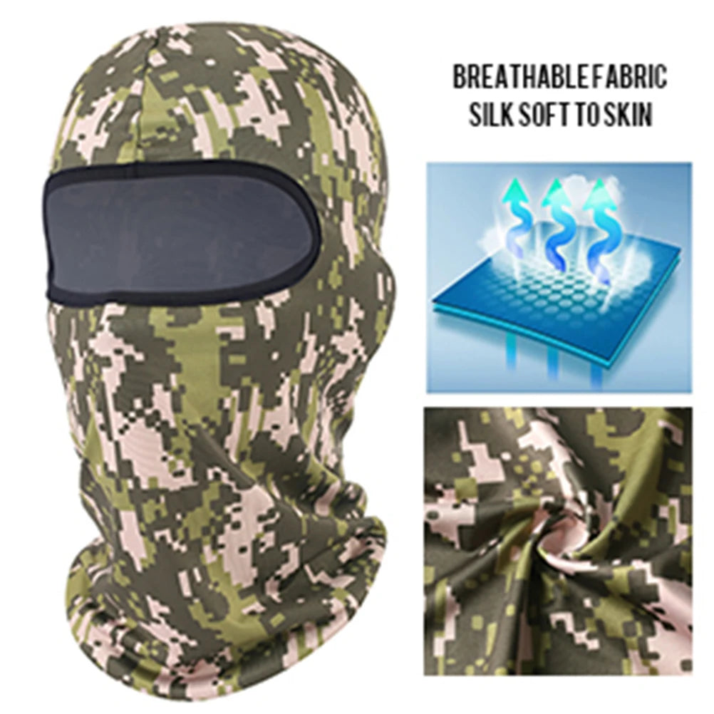 Tactical Military Camo Balaclava Ski Face Mask UV Protector for Man Women Hunting Fishing Motorcycle Windproof