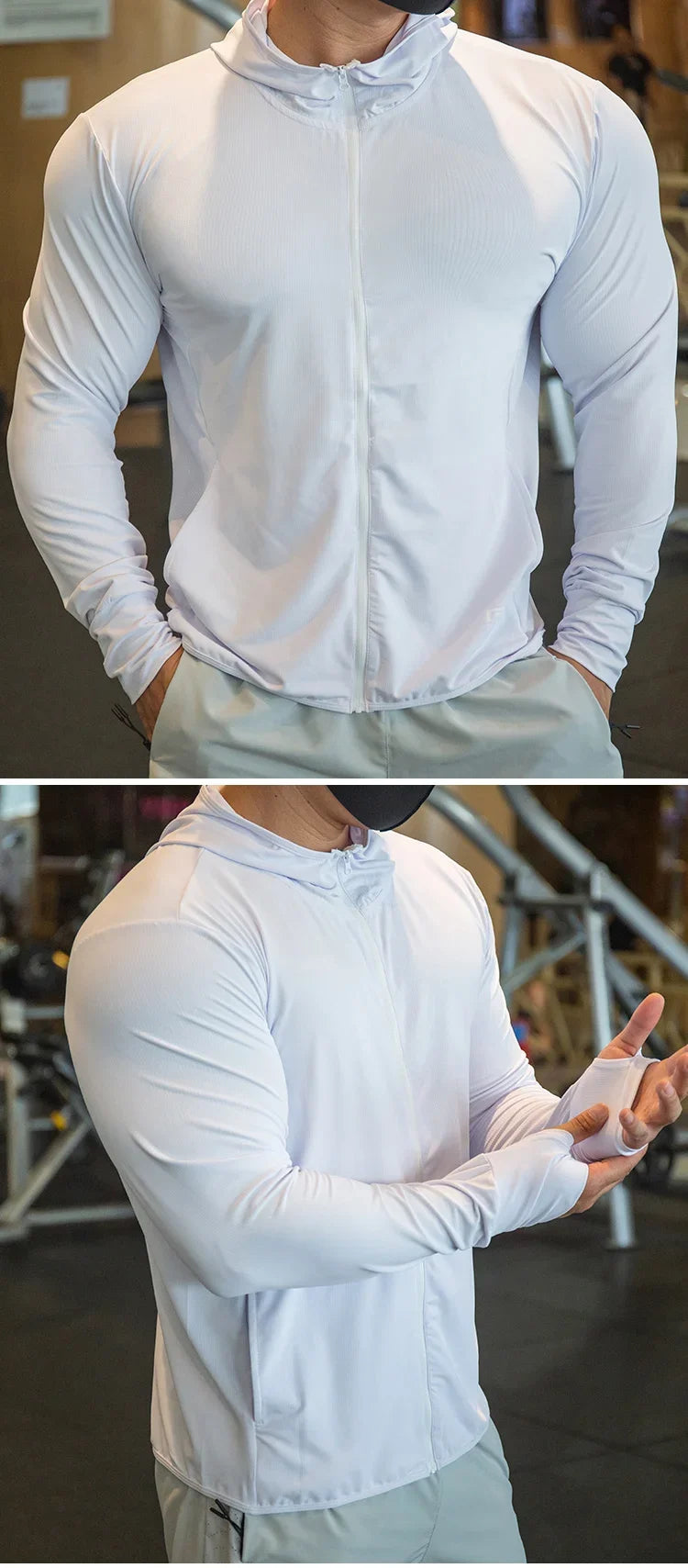 2023 High Quality Men's Jacket Sports Zip Up Long Sleeve T-shirts Quick Dry Gym Fitness Elasticity Coats Running Man Sweatshirts 7 Sister Stars LLC