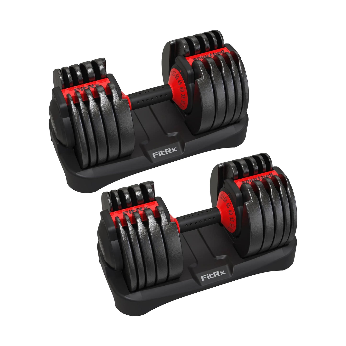 FitRx Adjustable Dumbbells, 52.5lb SmartBell Dumbbell Set with Quick-Select Weights for Home Gym 7 Sister Stars LLC