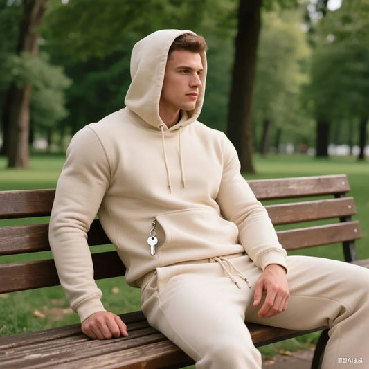 Men's Autumn and Winter New Solid Color Hoodie+pants Two-piece Set Fashionable Casual Sports Set Size S-3XLWomen's Tracksuit 7 Sister Stars LLC