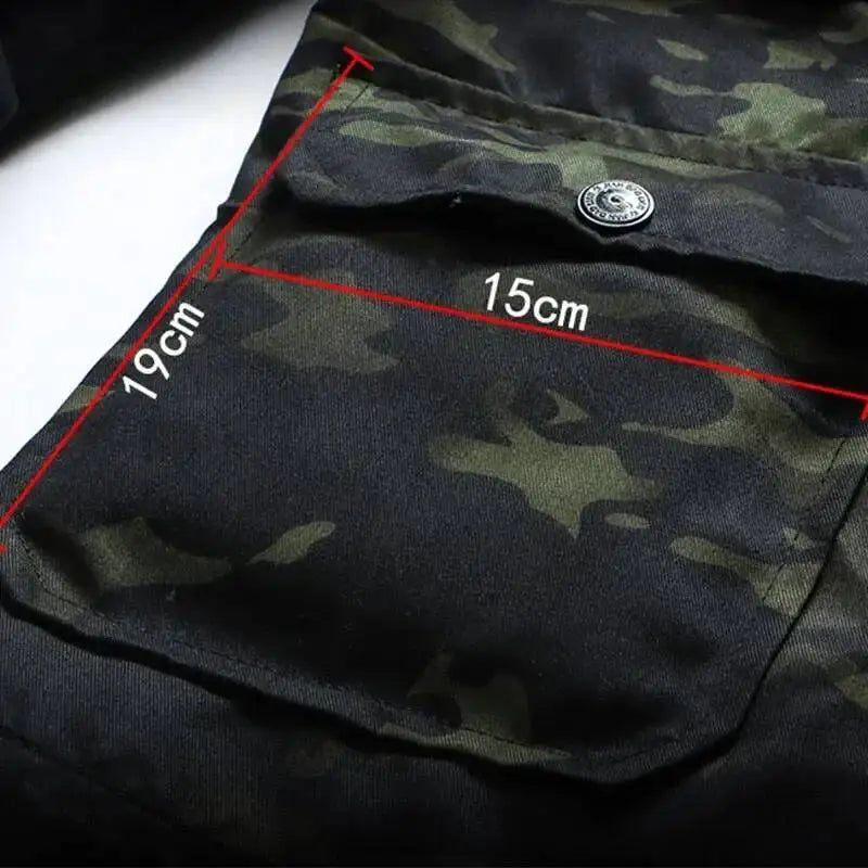 Hunting Wear Resistant Sets Men Spring Autumn Multi Pocket Camo Suits Male Outdoor Training Fishing Cargo Set