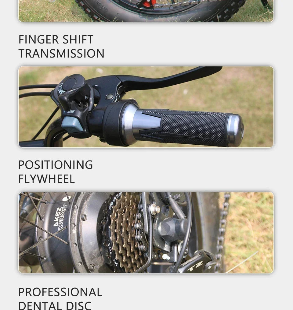 Electric Bike AKEZ 1500W Motor 48V 18AH Leisure commuting with Hydraulic Brake Electric Bicycle 20 inch mountain off-road E-bike 7 Sister Stars LLC