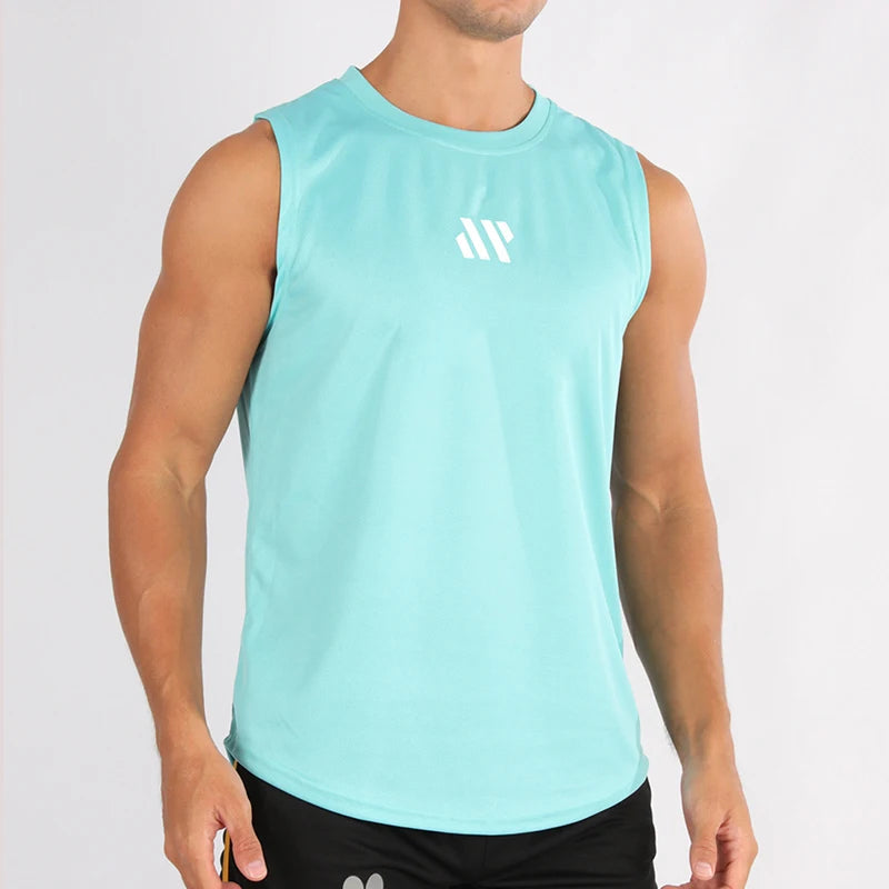 GITF Men's Bodybuilding Vest Gym Workout Mesh Fitness Sleeveless shirt Running wear Stringer Single shirt Summer Accident vest 7 Sister Stars LLC
