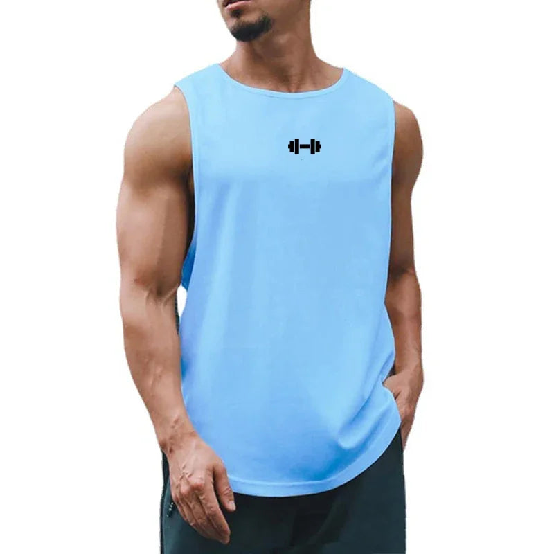 Gym Fitness Bodybuilding Sport Vests Mesh Breathable Quick Dry Running Tank Tops Mens Workout Muscle Casual Elastic T-shirts