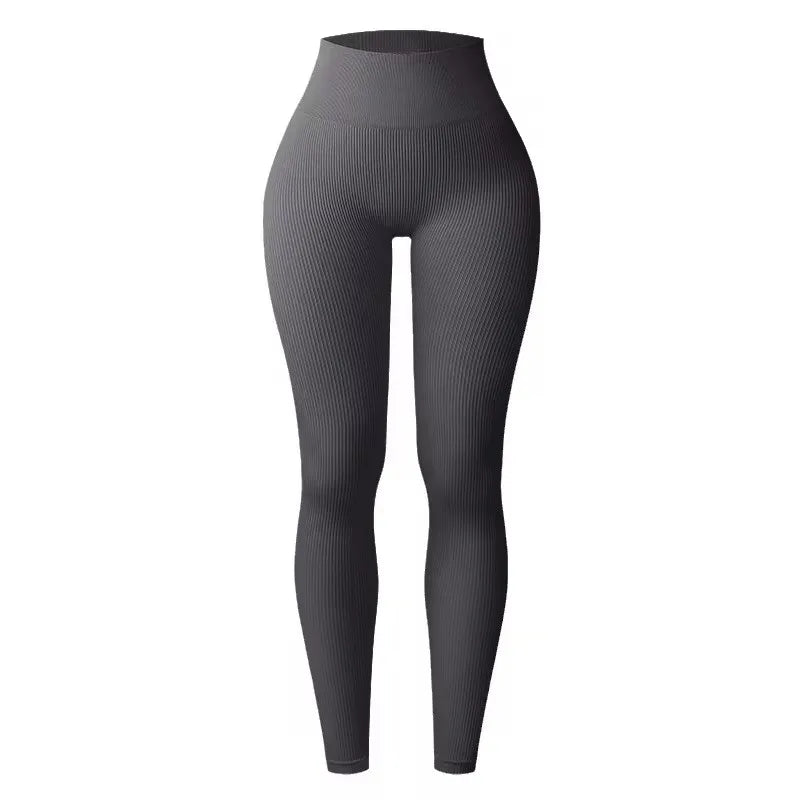 Women's seamless knitted thread yoga pants high waisted sports leggings hip lifting running training slimming and fashionable 7 Sister Stars LLC