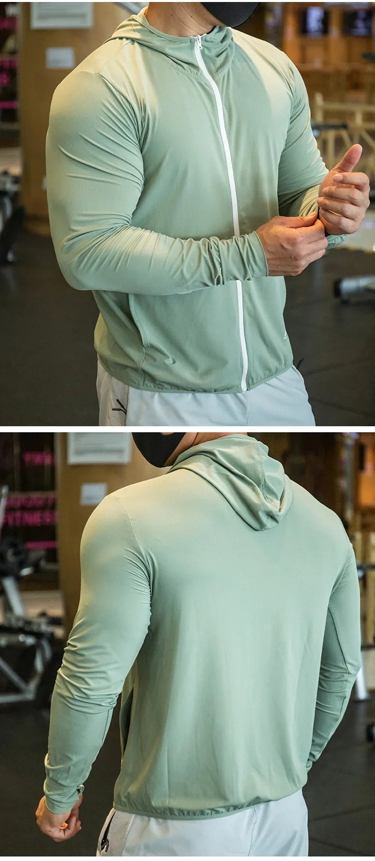 2023 High Quality Men's Jacket Sports Zip Up Long Sleeve T-shirts Quick Dry Gym Fitness Elasticity Coats Running Man Sweatshirts 7 Sister Stars LLC