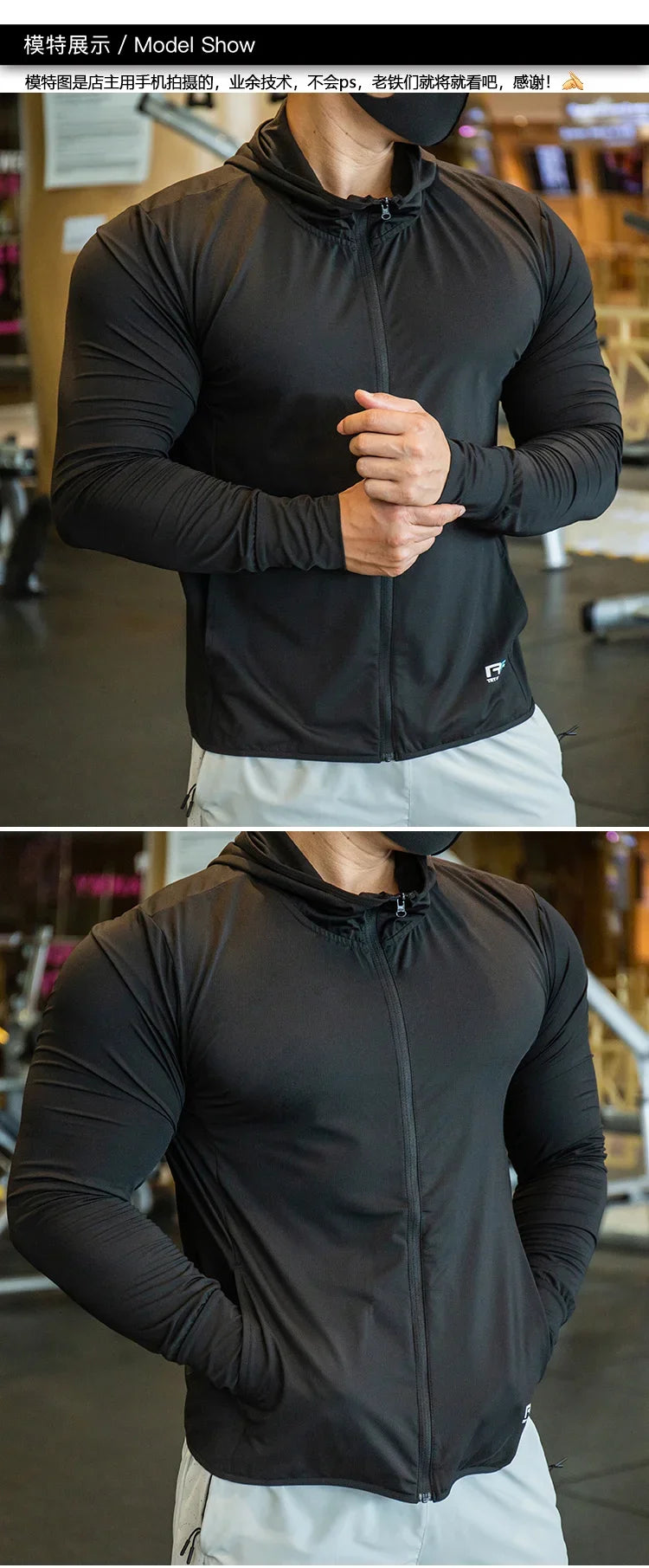 2023 High Quality Men's Jacket Sports Zip Up Long Sleeve T-shirts Quick Dry Gym Fitness Elasticity Coats Running Man Sweatshirts