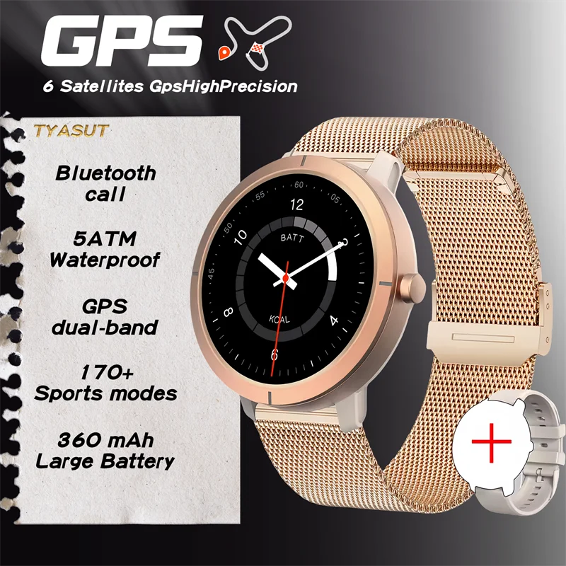 2025 New GPS Sports Smart Watch 1.32 inch AMOLED 5ATM Waterproof Outdoor Watch 360mAh Battery call Smarwatch For Men And Women