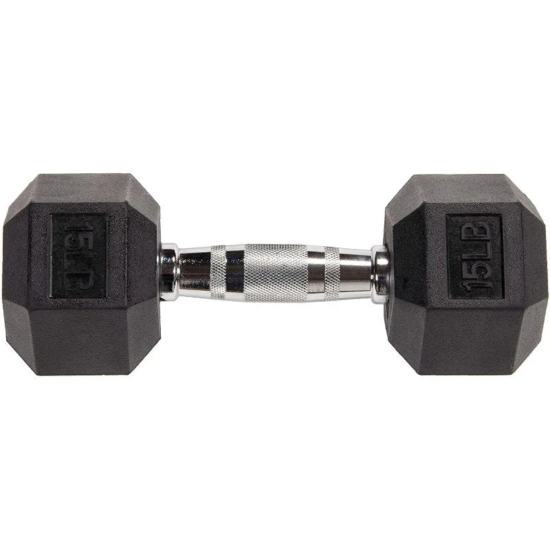 BalanceFrom Rubber Encased Hex Dumbbells, 45 lbs Pair, Black 7 Sister Stars LLC