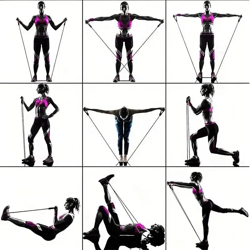 11pcs/Set Pull Rope, Resistance Bands, Portable Fitness Equipment, Ankle Strap, Chest Expander, Elastic Exercise Band 7 Sister Stars LLC