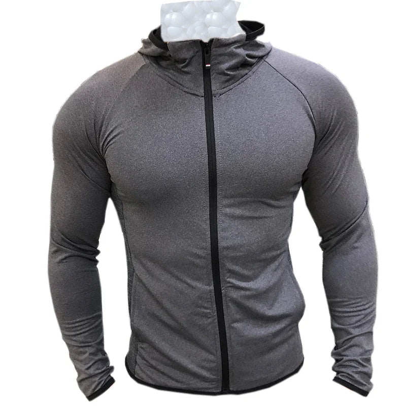 New Winter Autumn Hoodies Sport Shirt Men Hat Zipper Running Jackets Fitness Gym Sports Clothing Sport Top Men's Sportswear 2022 7 Sister Stars LLC