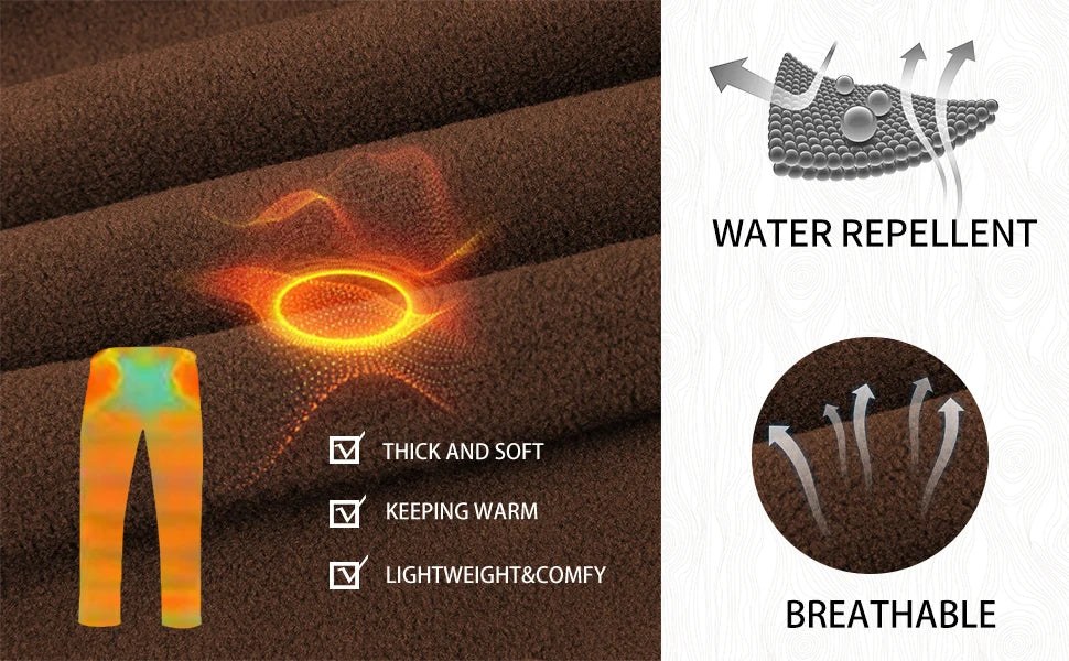 Hunting Pants for Men Camouflage Clothing Gear Windproof Fleece Lined for Winter