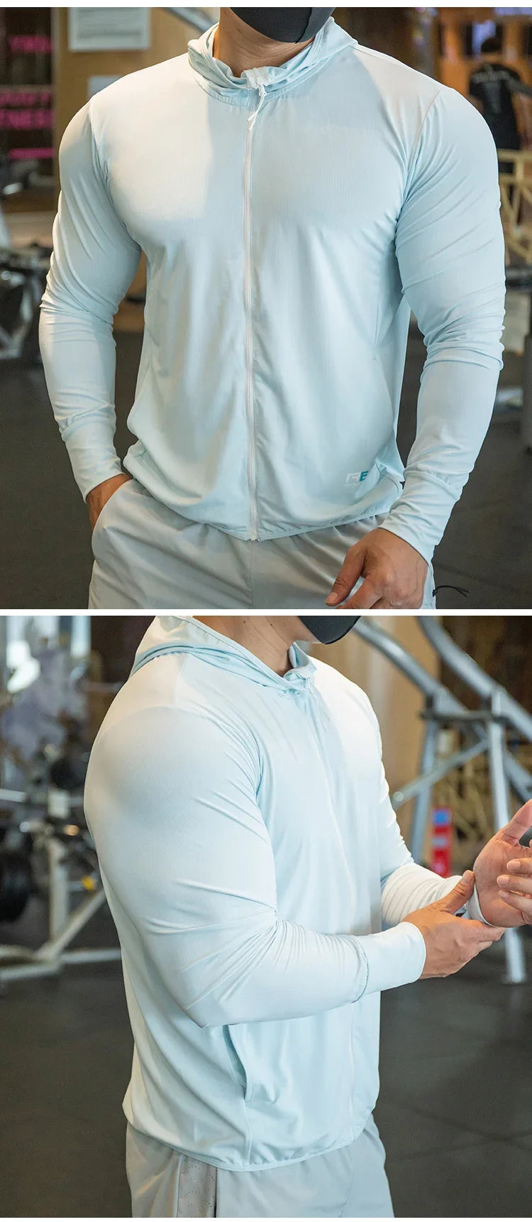 2023 High Quality Men's Jacket Sports Zip Up Long Sleeve T-shirts Quick Dry Gym Fitness Elasticity Coats Running Man Sweatshirts