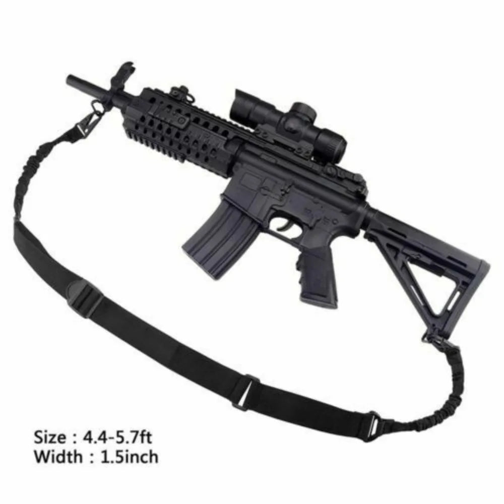 Two Points Rifle Sling with Length Adjuster Traditional Sling with Metal Hook Adjustable Outdoor Hunting Shotgun Belts