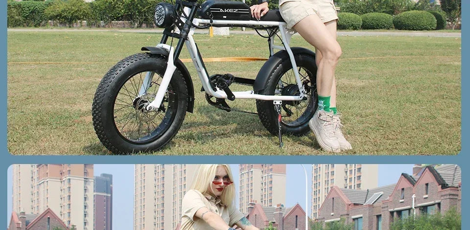 Electric Bike AKEZ 1500W Motor 48V 18AH Leisure commuting with Hydraulic Brake Electric Bicycle 20 inch mountain off-road E-bike 7 Sister Stars LLC