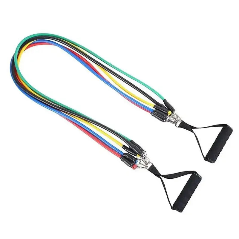 11pcs/Set Pull Rope, Resistance Bands, Portable Fitness Equipment, Ankle Strap, Chest Expander, Elastic Exercise Band 7 Sister Stars LLC