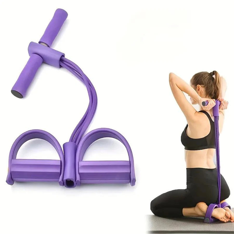 1PC6-tube elastic yoga pedal pull resistance band, suitable for abdominal/waist/arm/leg stretching slimming training 7 Sister Stars LLC