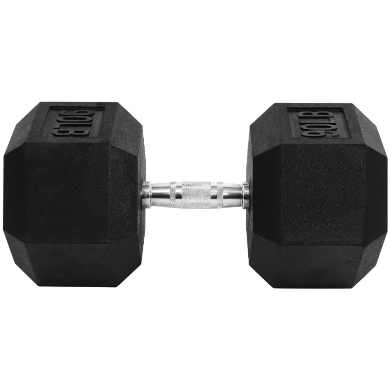 BalanceFrom Rubber Encased Hex Dumbbells, 45 lbs Pair, Black 7 Sister Stars LLC