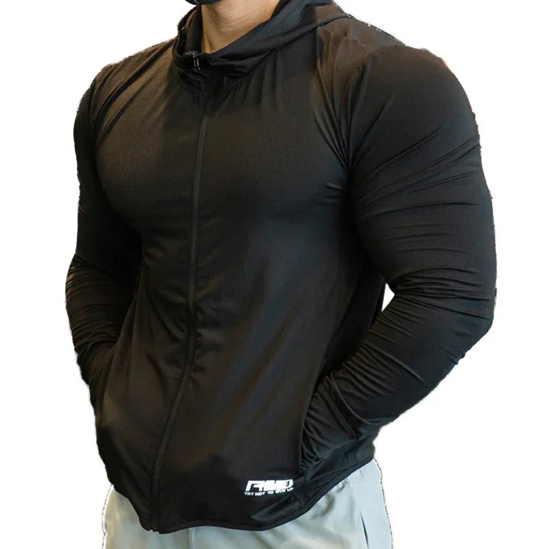 2023 High Quality Men's Jacket Sports Zip Up Long Sleeve T-shirts Quick Dry Gym Fitness Elasticity Coats Running Man Sweatshirts 7 Sister Stars LLC