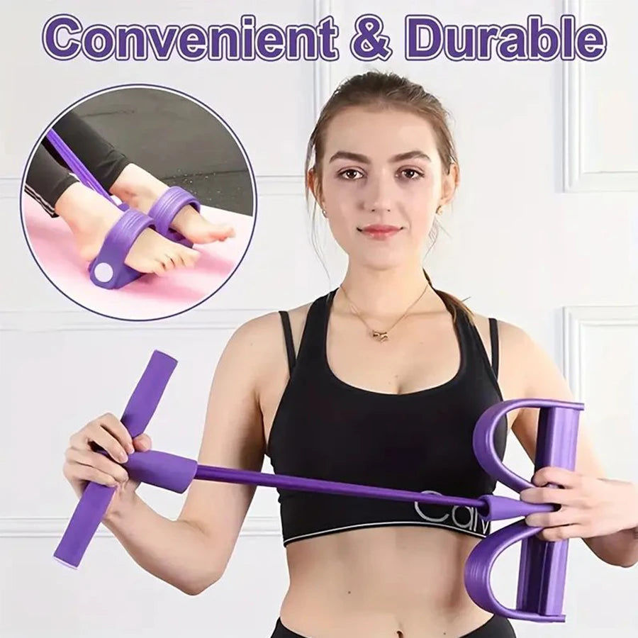 1PC6-tube elastic yoga pedal pull resistance band, suitable for abdominal/waist/arm/leg stretching slimming training 7 Sister Stars LLC
